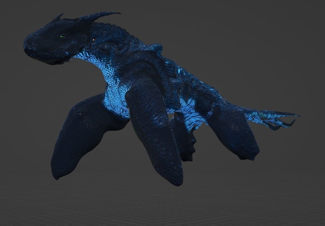 High Poly Sea Dragon 3D model 3D model_2