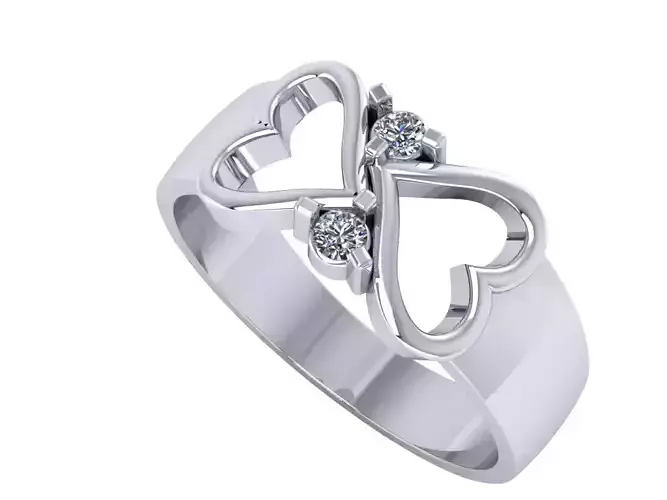 ring two hearts two diamonds 008ct 
