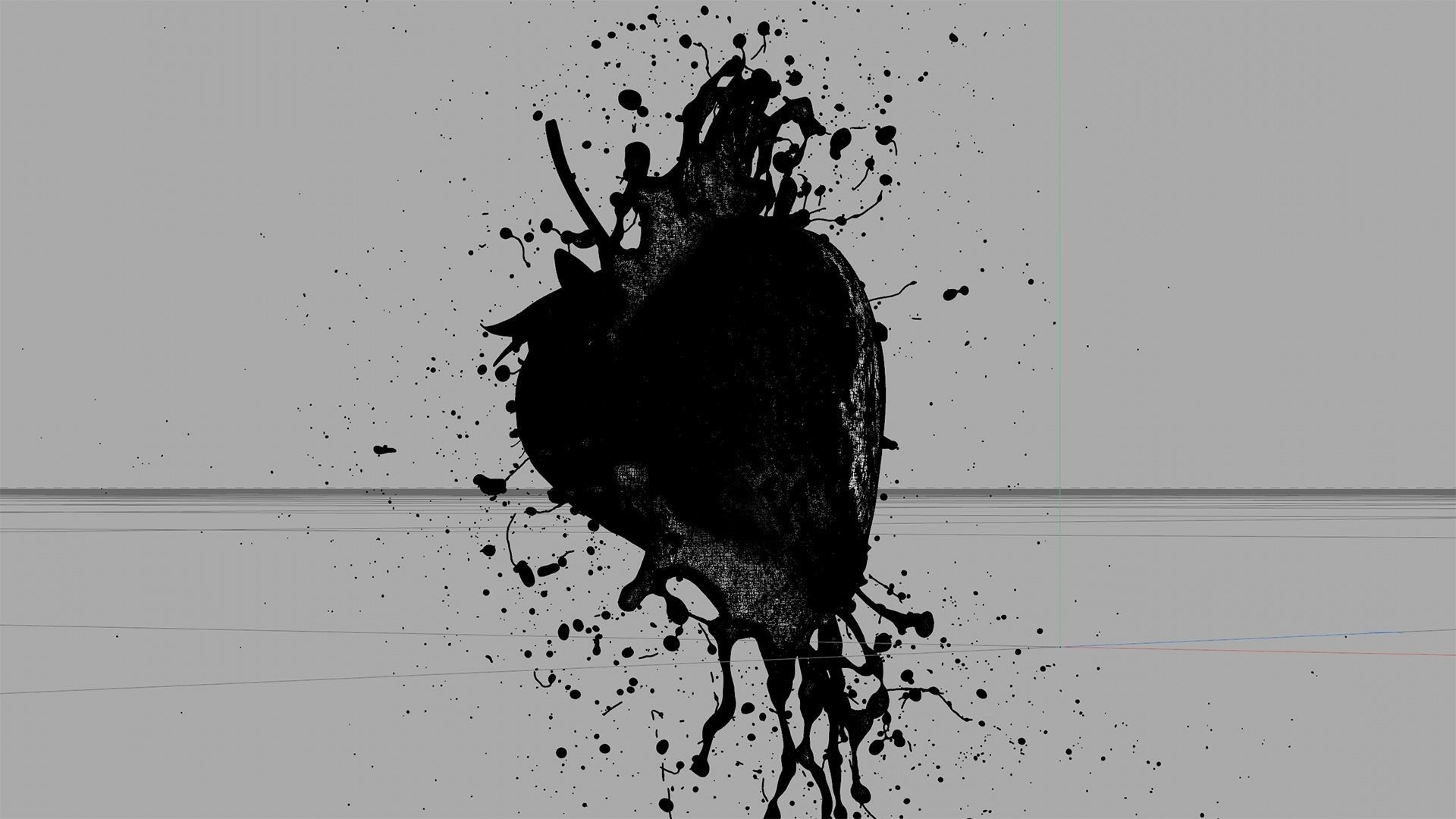 Strawberry Splash Animated 3D model_3