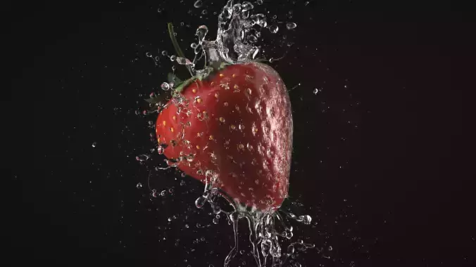 Strawberry Splash Animated 3D model
