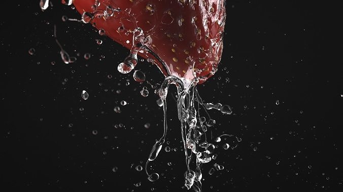 Strawberry Splash Animated 3D model 5