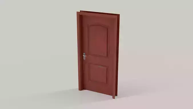Wooden door V1 Low-poly 3D model