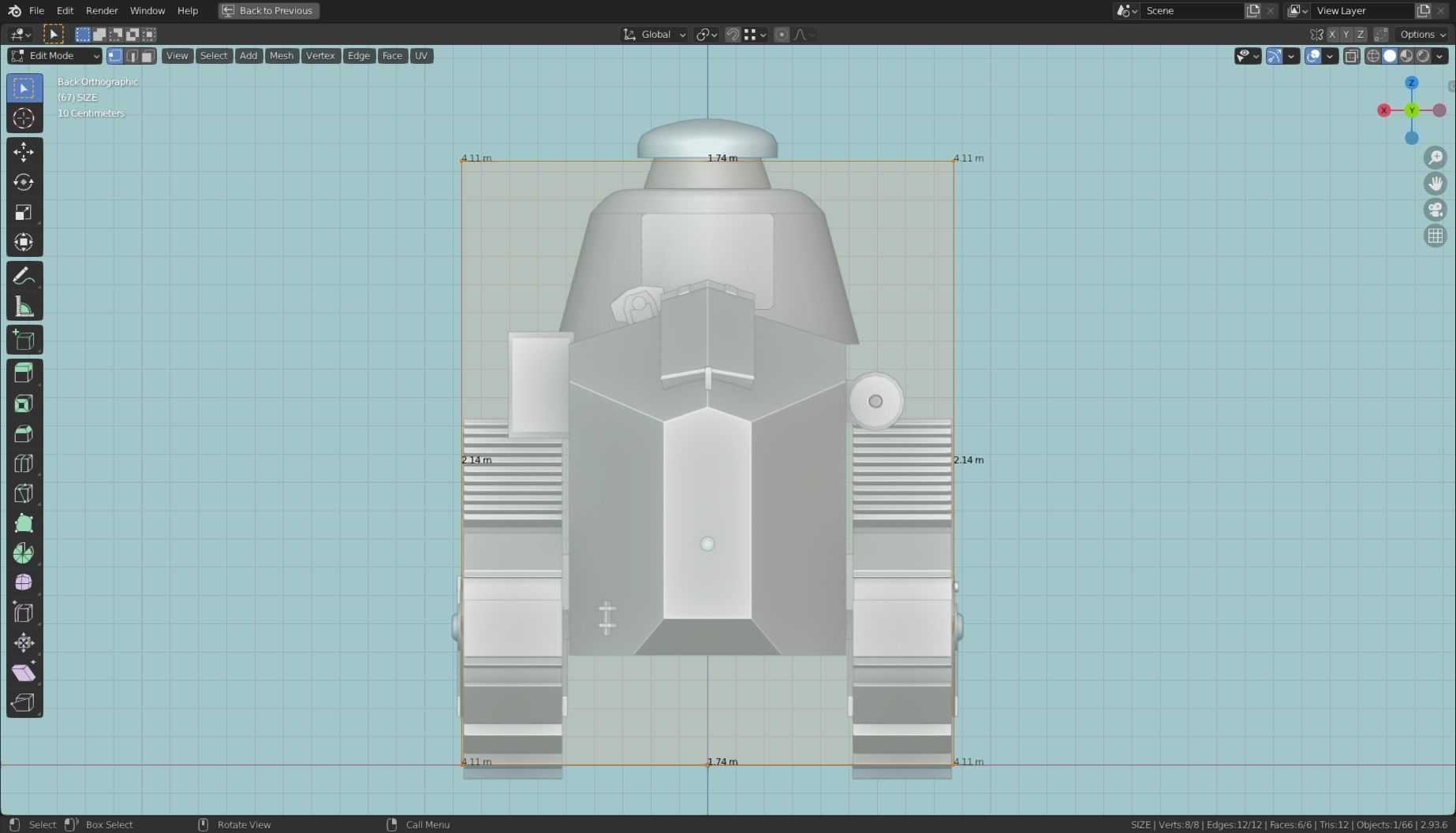 Renault FT 17 Tank Base Mesh Low-poly 3D model_10