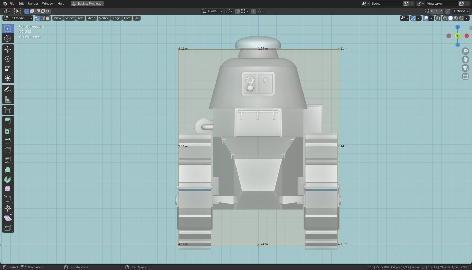 Renault FT 17 Tank Base Mesh Low-poly 3D model_9