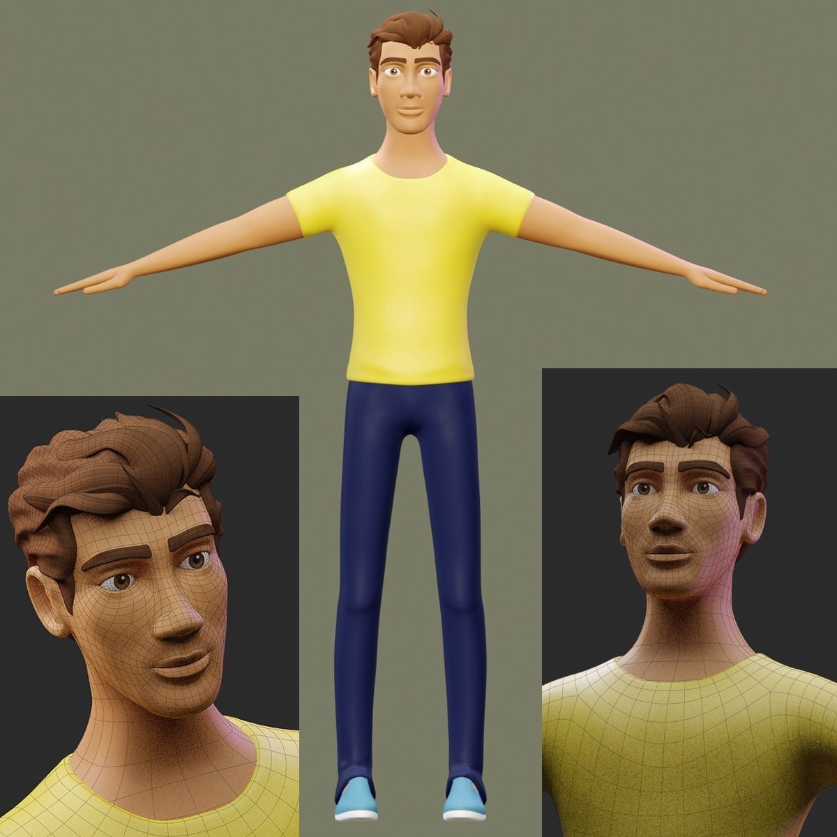 CHACARTER MAN 01 Cartoon 3D model_12