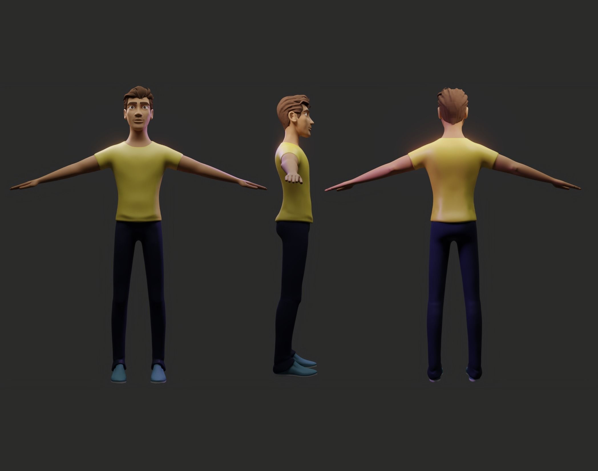 CHACARTER MAN 01 Cartoon 3D model_11