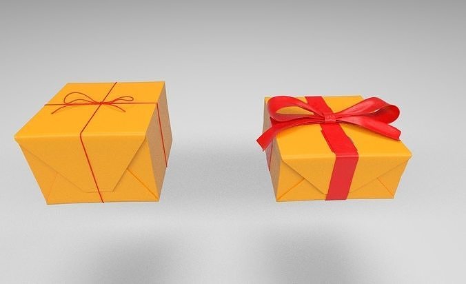 paper wrapped box set Low-poly 3D model