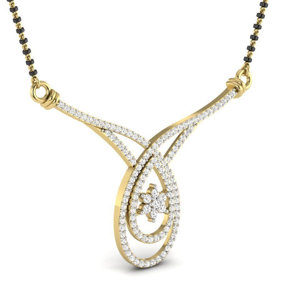 Elegant Necklace With Diamonds 3D print model_1