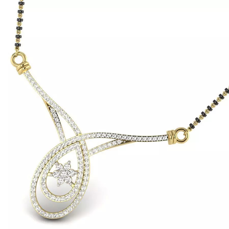 Elegant Necklace With Diamonds 3D print model_0