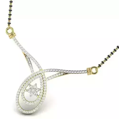 Elegant Necklace With Diamonds 3D print model Elegant Necklace With Diamonds 3D print model