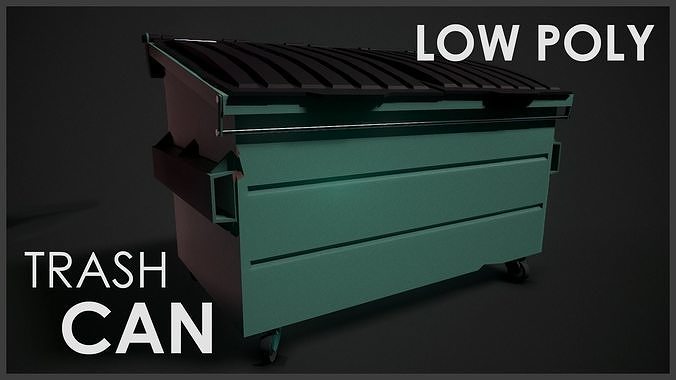 Trash Can Low Poly Low-poly 3D model