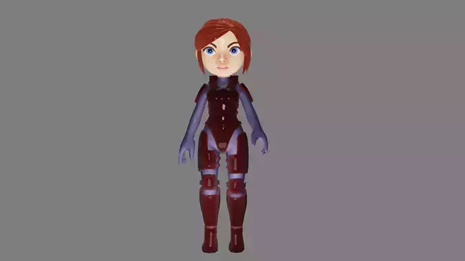 Ellen female character in suit 3D model