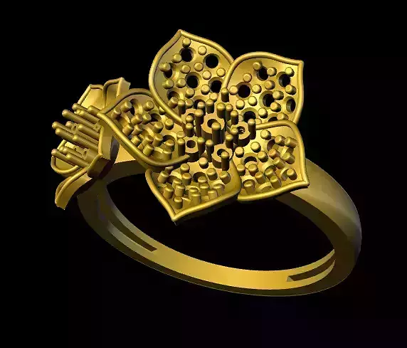 rings gold ring with flower