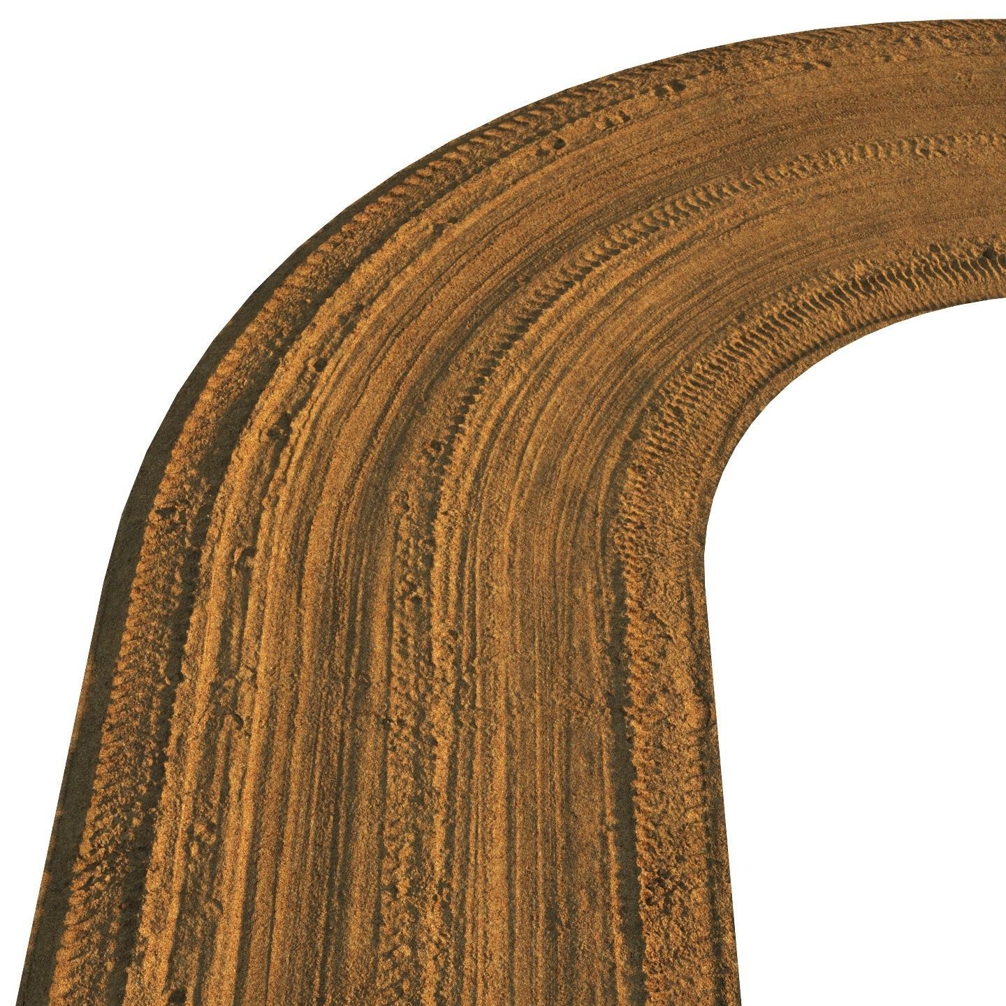 Sandy single lane road - 25 meters 3D model_1