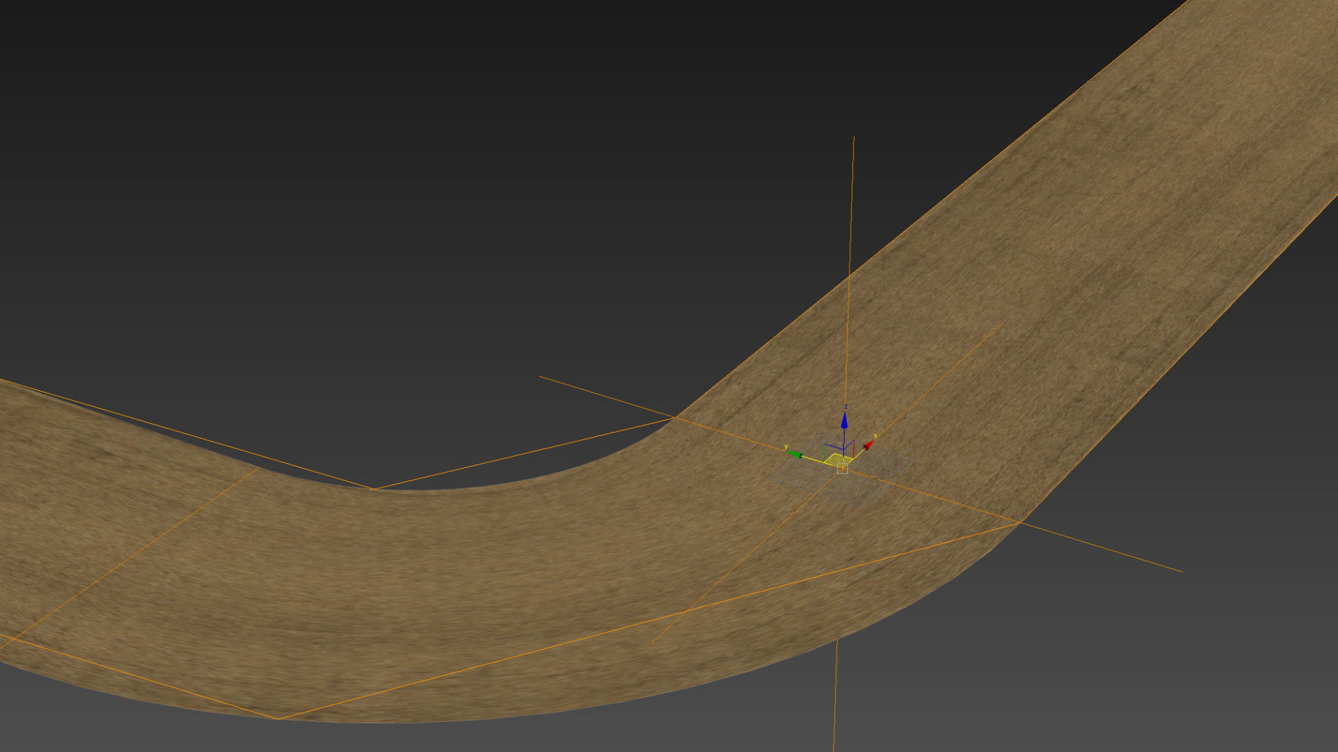 Sandy single lane road - 25 meters 3D model_11