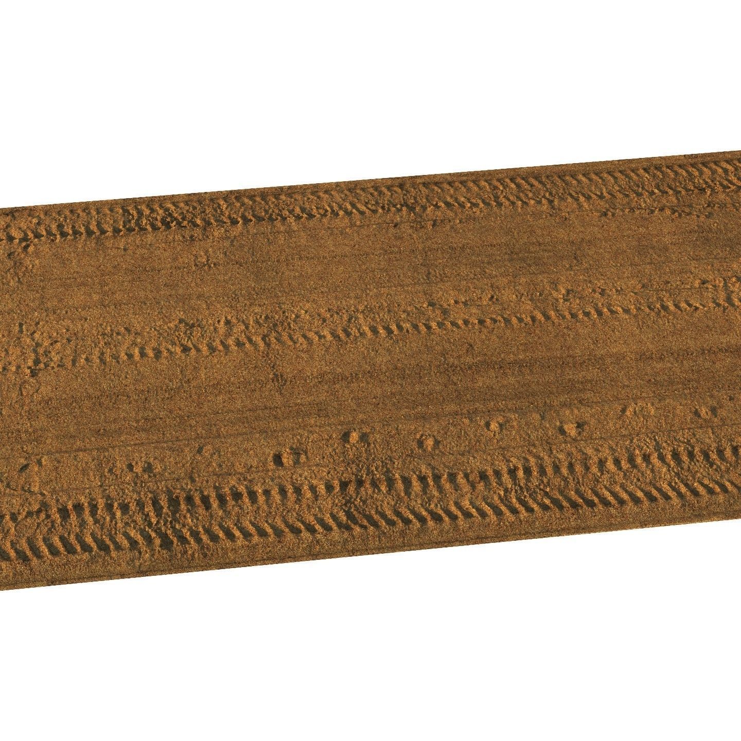 Sandy single lane road - 25 meters 3D model_9