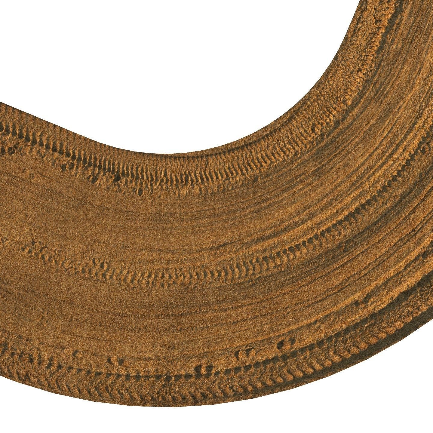 Sandy single lane road - 25 meters 3D model_5