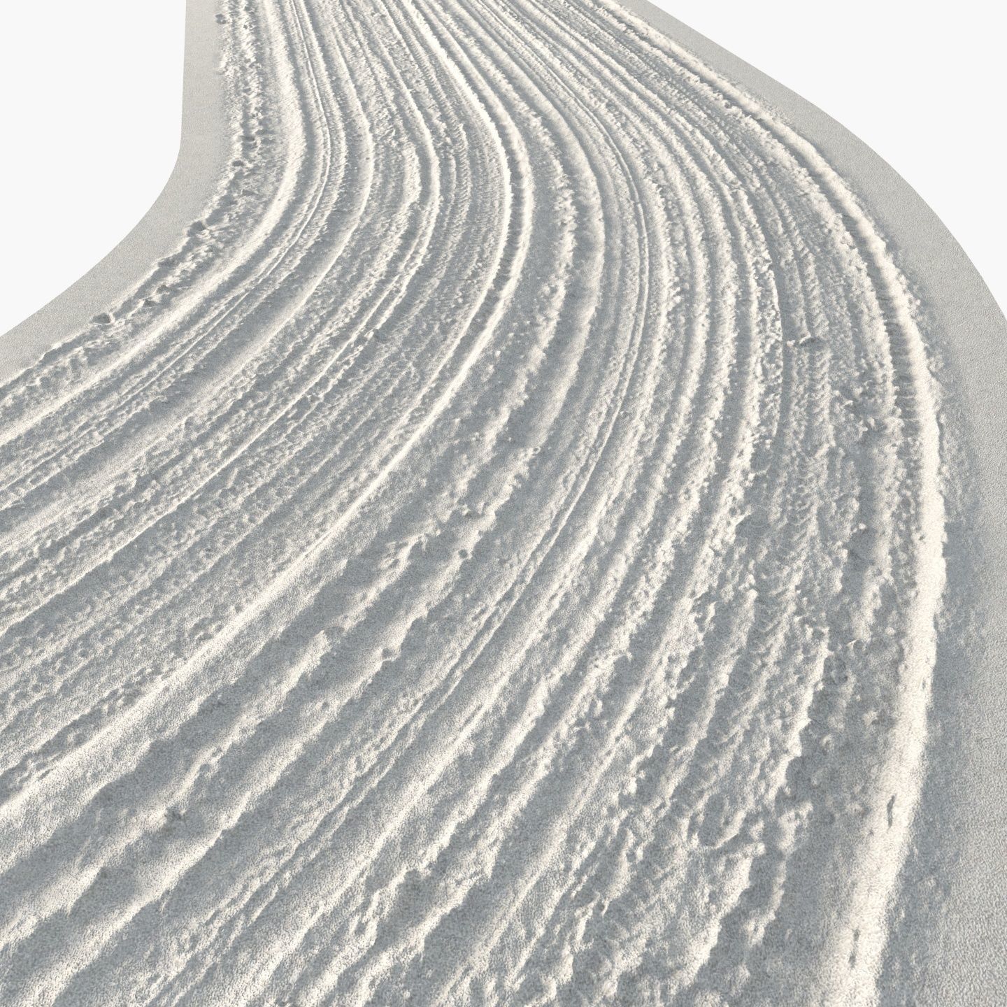 Sandy single lane road 03 - 16 meters 3D model_4