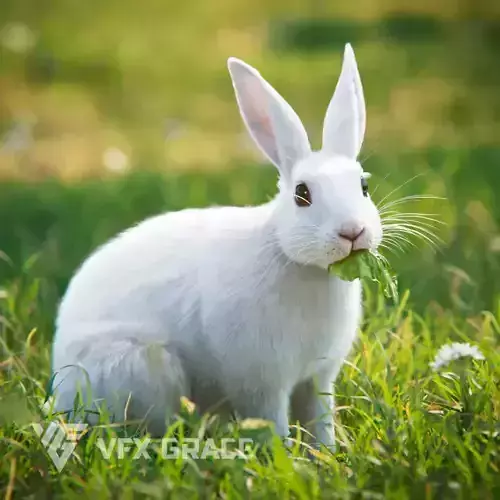 White rabbit Animated VFX Grace 3D model