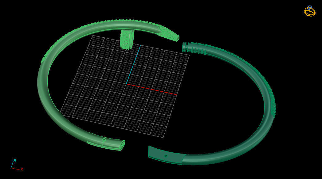 Bangle bracelet 16 3D print model_4