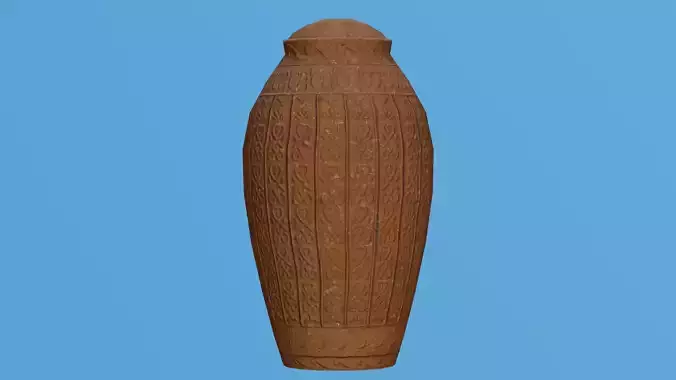 Ornate Clay Urn 3 Low-poly 3D model