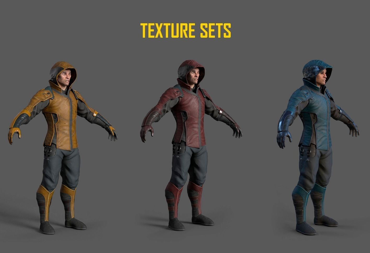 Shinobi PBR Gameready Rigged character Low-poly 3D model_3