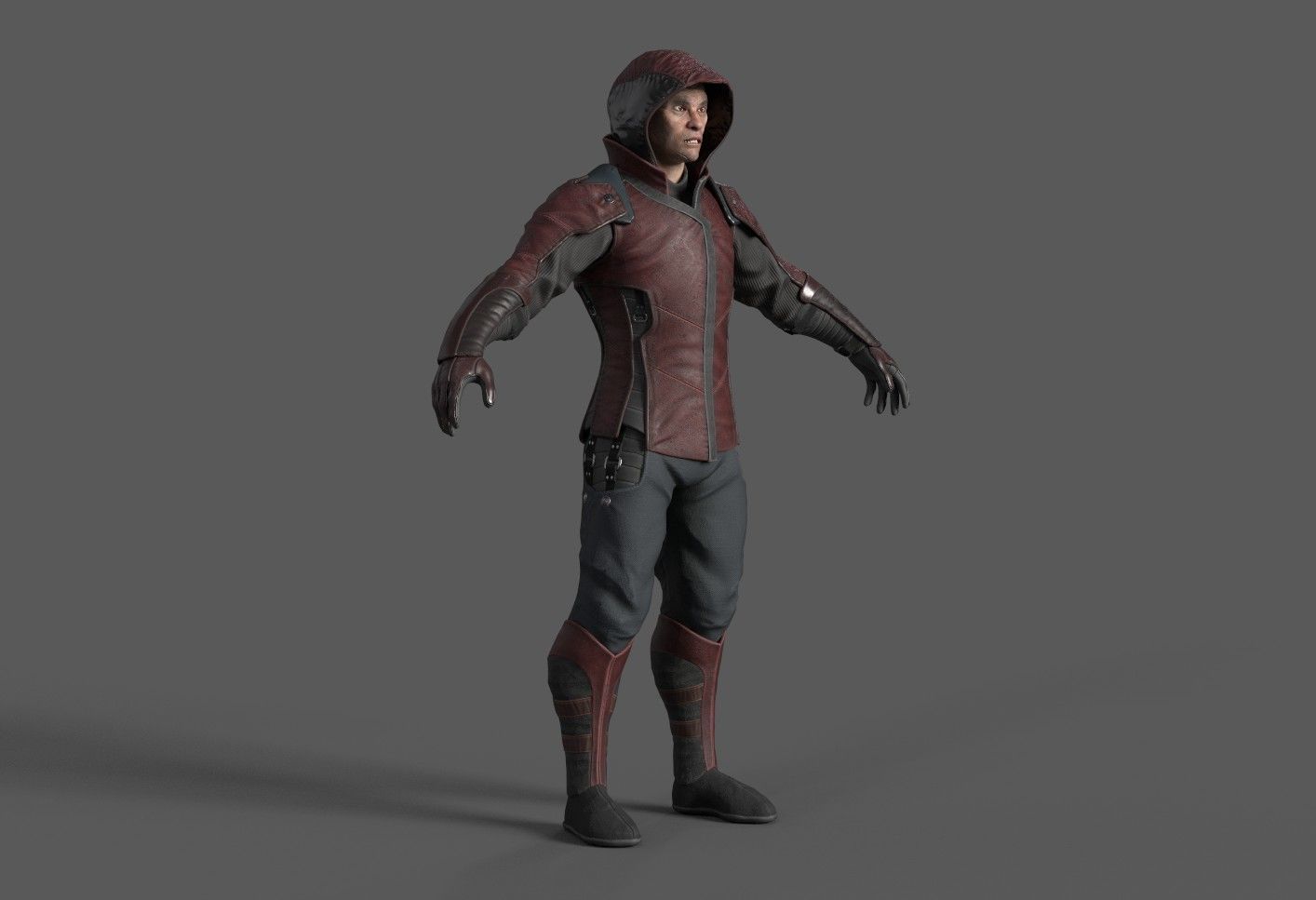 Shinobi PBR Gameready Rigged character Low-poly 3D model_18