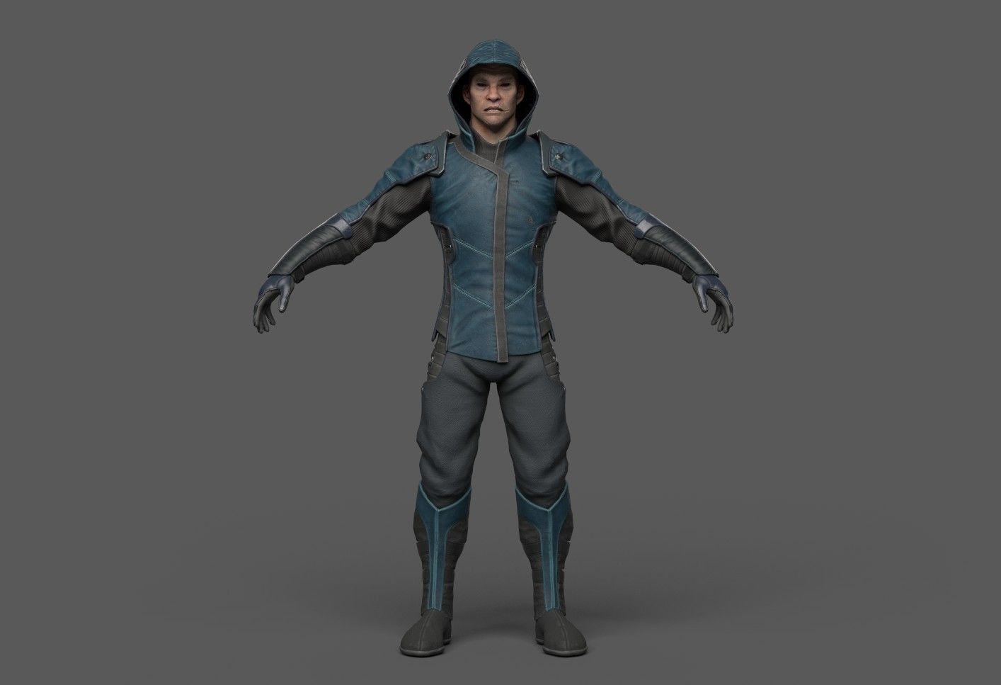 Shinobi PBR Gameready Rigged character Low-poly 3D model_13