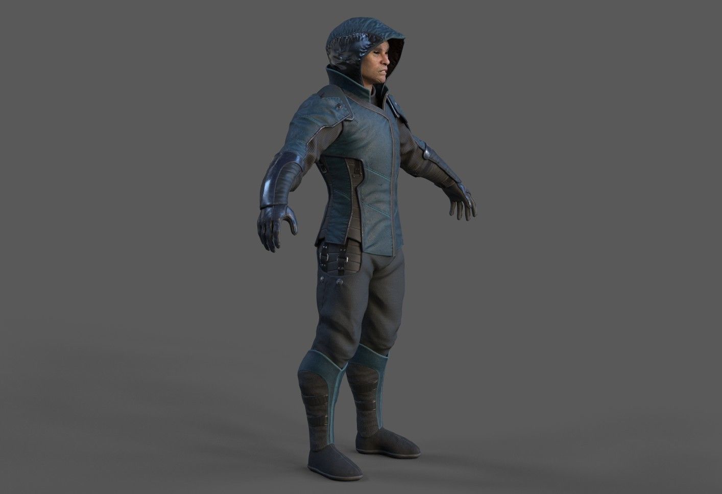 Shinobi PBR Gameready Rigged character Low-poly 3D model_9