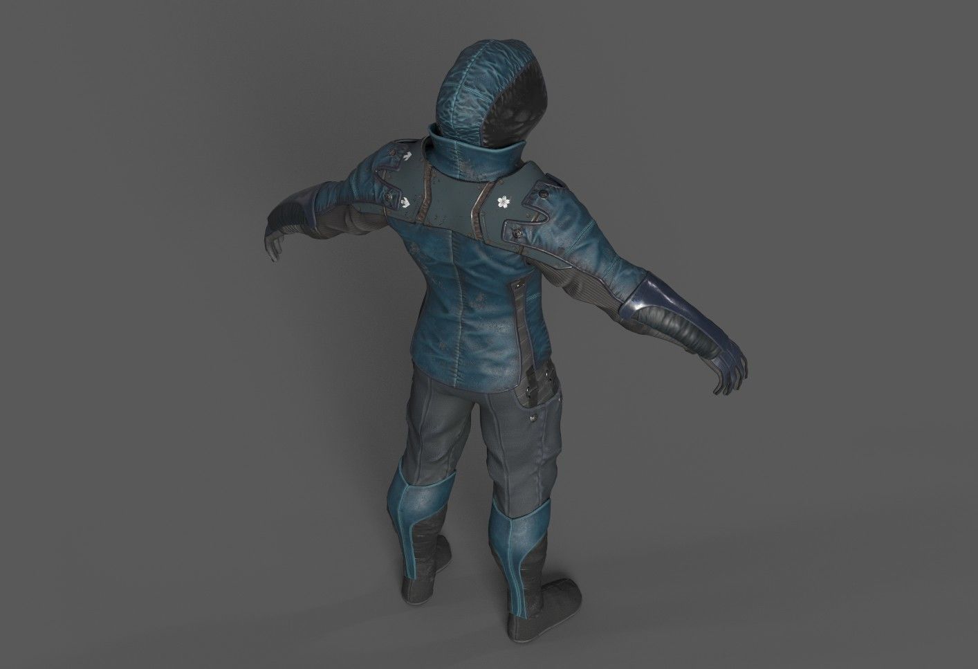 Shinobi PBR Gameready Rigged character Low-poly 3D model_8