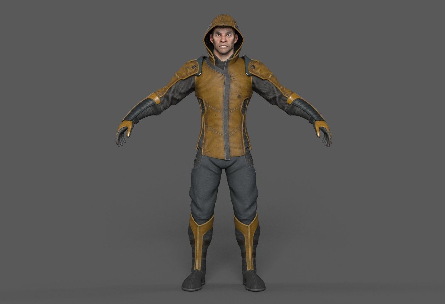 Shinobi PBR Gameready Rigged character Low-poly 3D model_19