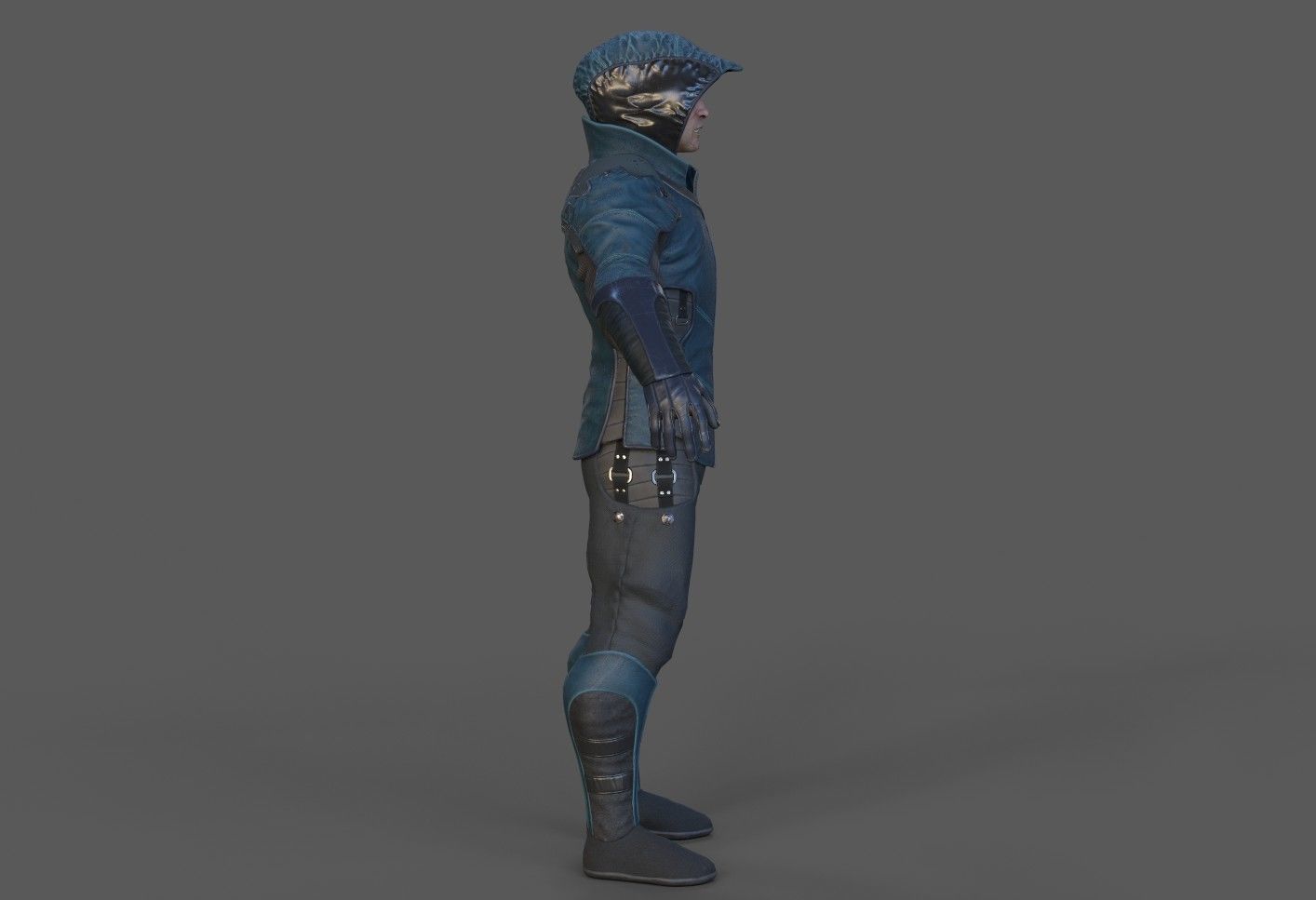 Shinobi PBR Gameready Rigged character Low-poly 3D model_10