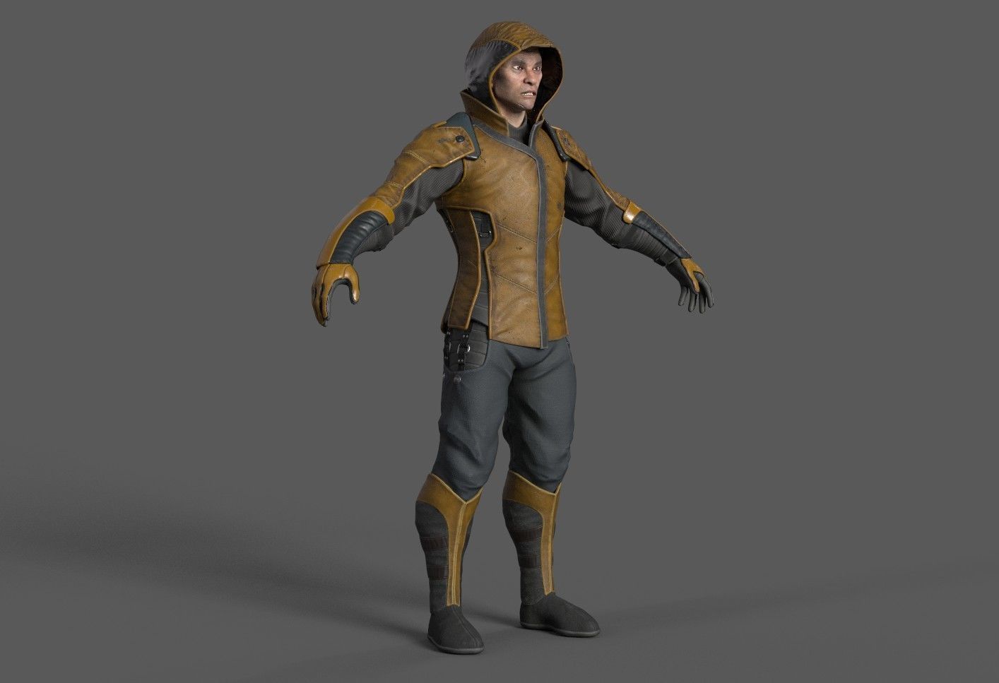 Shinobi PBR Gameready Rigged character Low-poly 3D model_20