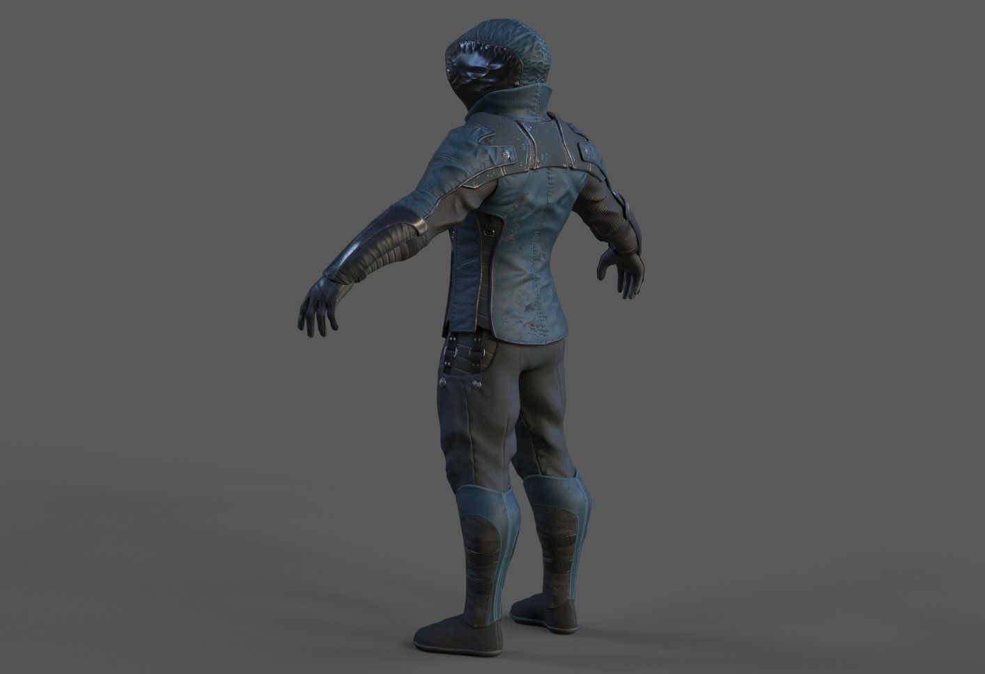 Shinobi PBR Gameready Rigged character Low-poly 3D model_12