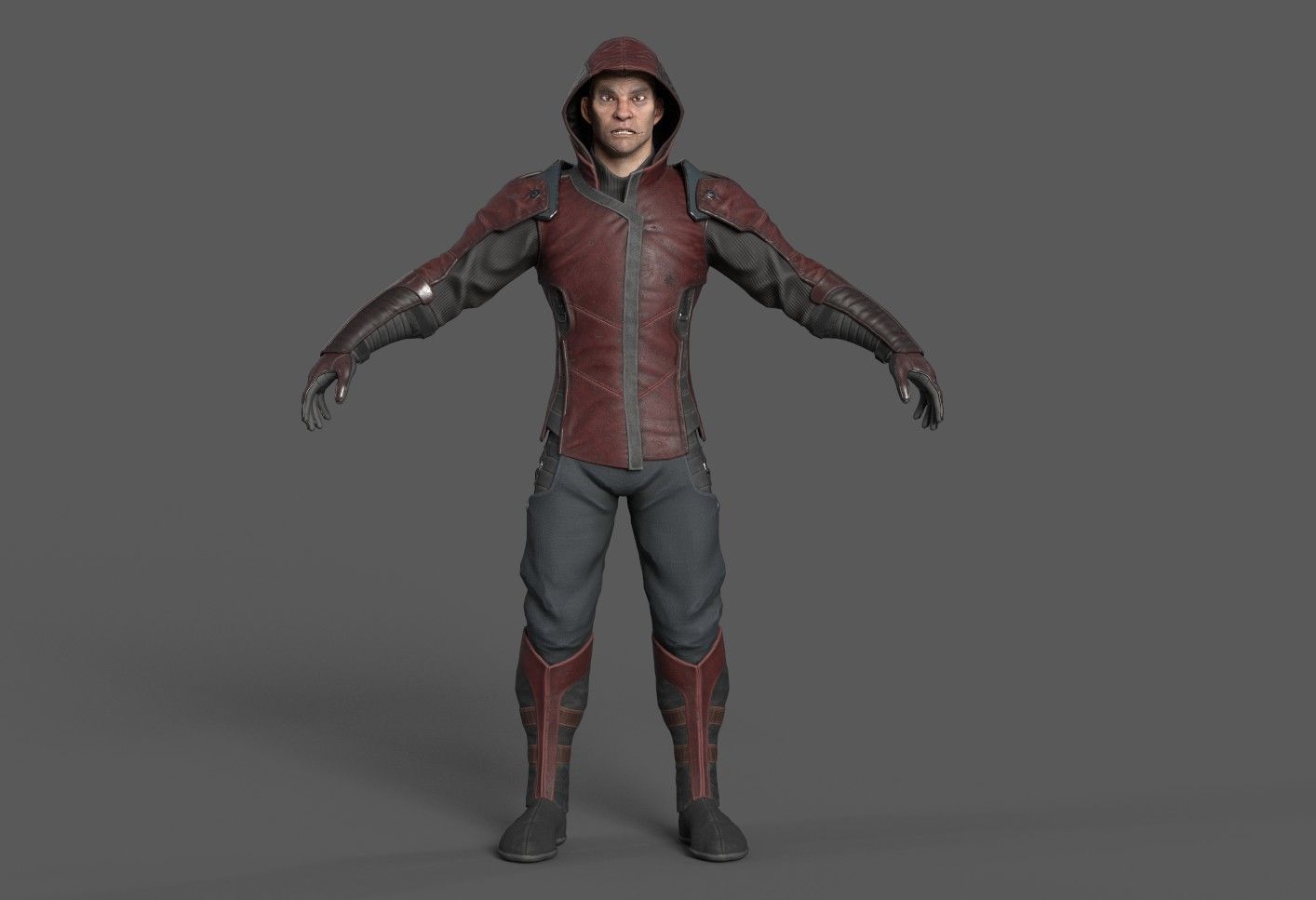 Shinobi PBR Gameready Rigged character Low-poly 3D model_17