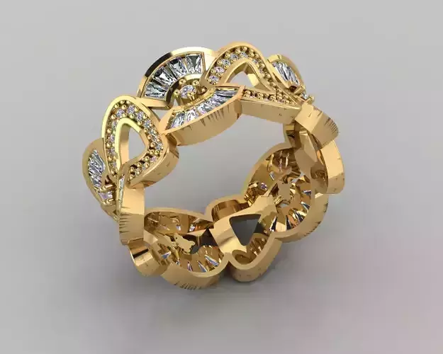 Wedding Baguette Diamond 3D Print Model 