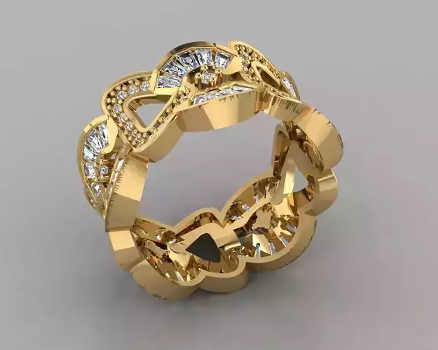 Wedding Baguette Diamond 3D Print Model 