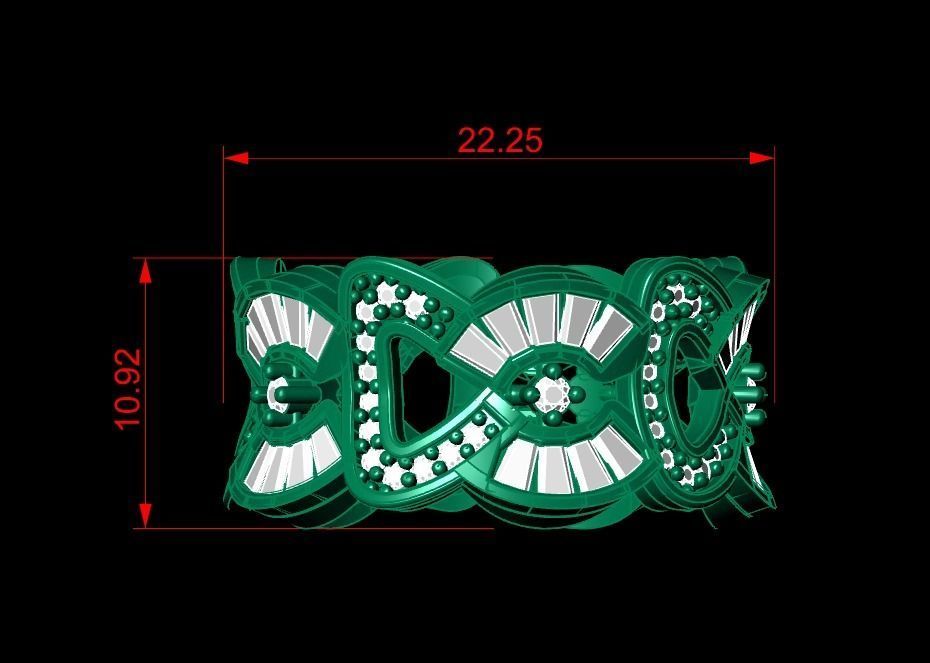 Wedding Baguette Diamond 3D Print Model 3D print model_4