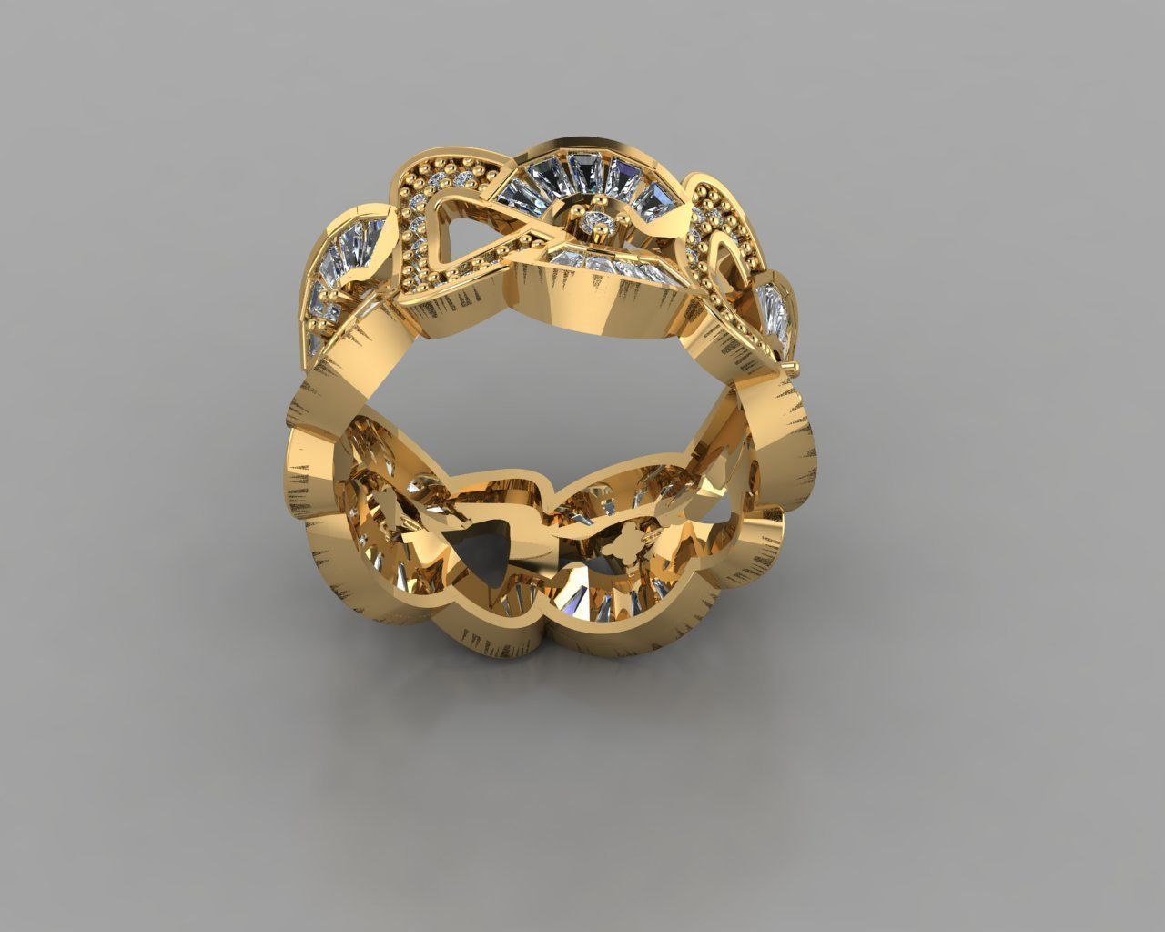 Wedding Baguette Diamond 3D Print Model 3D print model_2