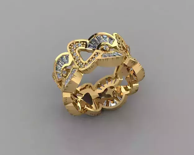 Wedding Baguette Diamond 3D Print Model