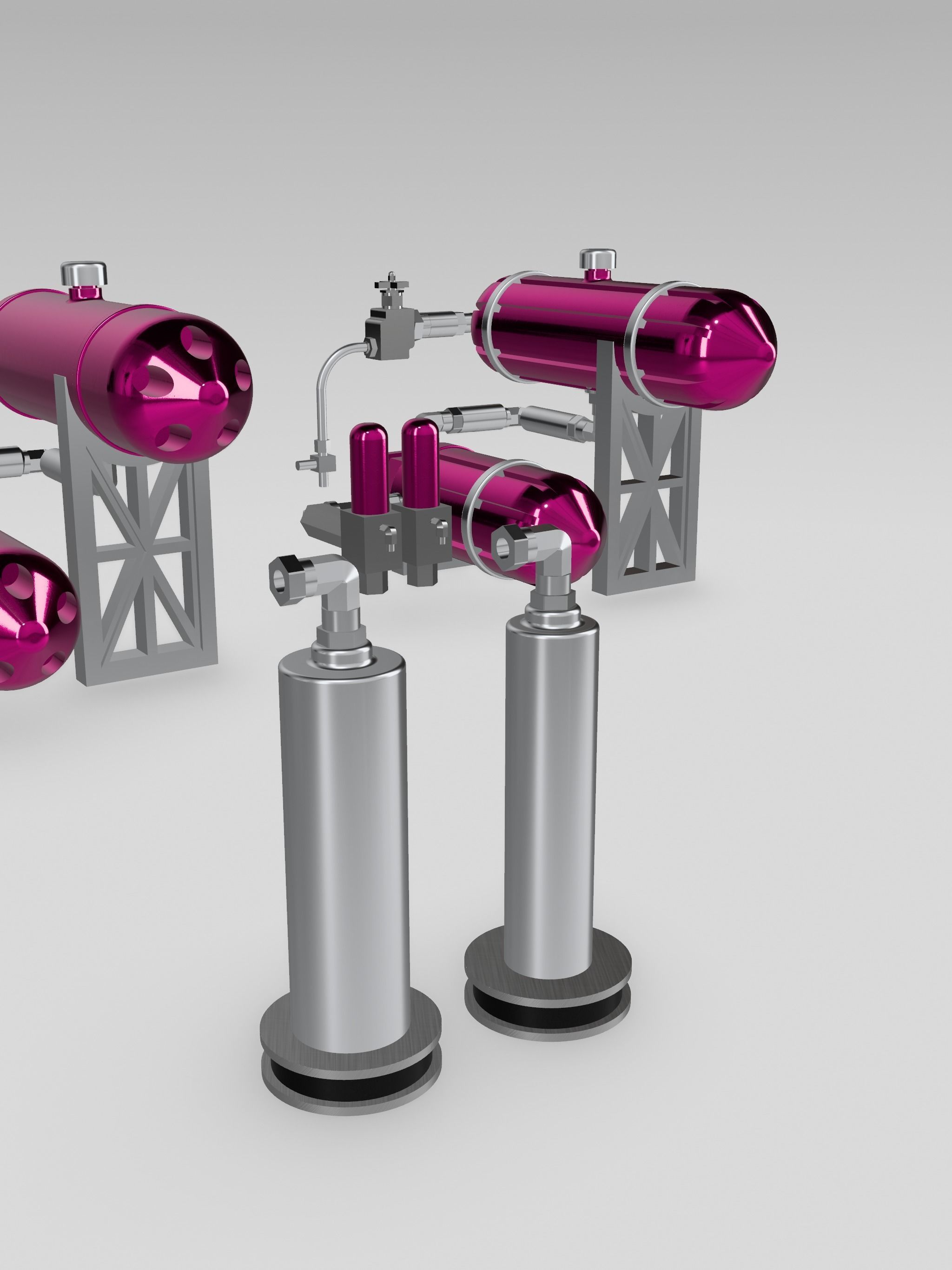 Lowrider Pesco Hydraulic Pump Assembly 4 pumps 4 tanks Bomb 3D print model_8