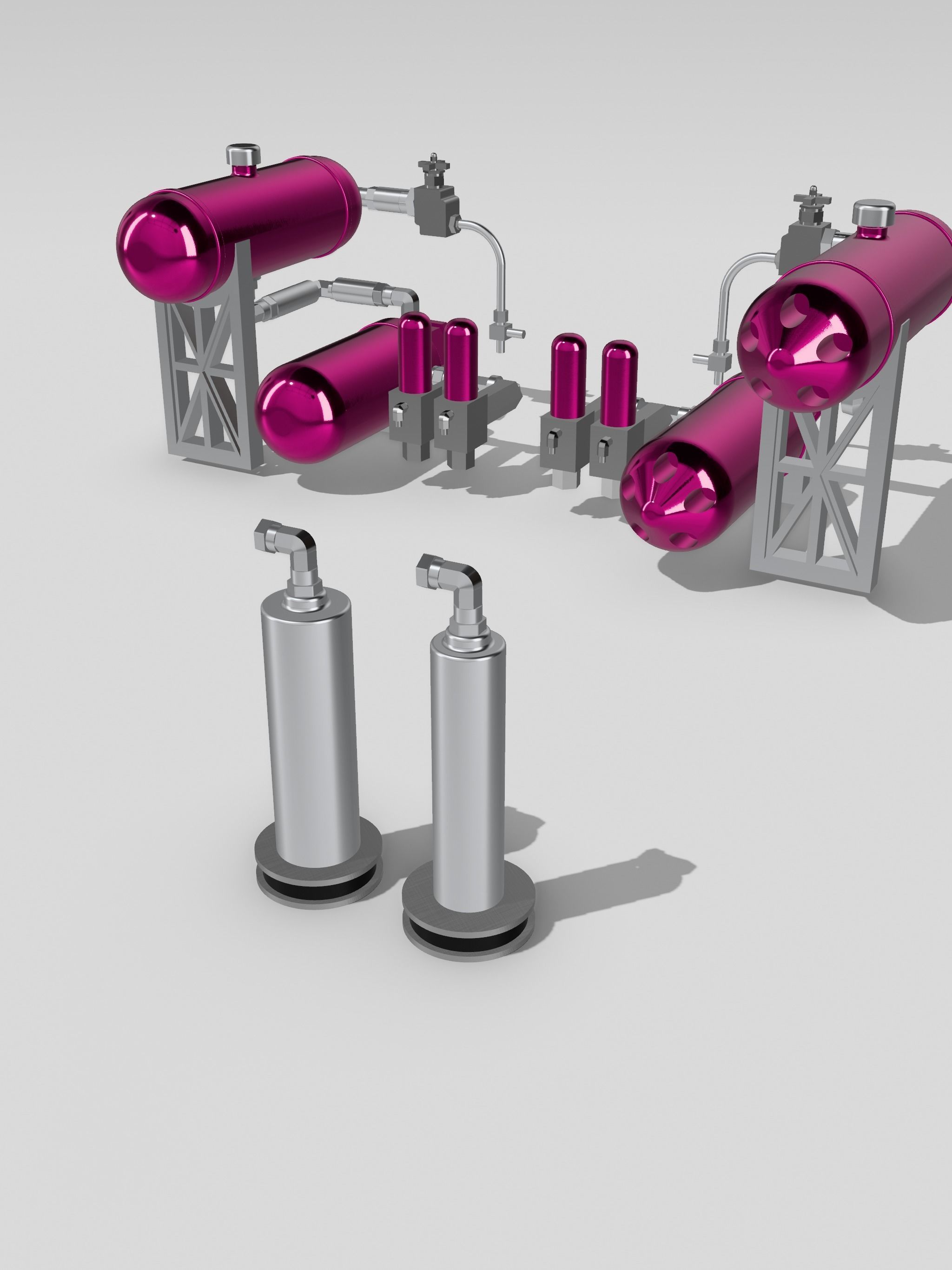 Lowrider Pesco Hydraulic Pump Assembly 4 pumps 4 tanks Bomb 3D print model_9