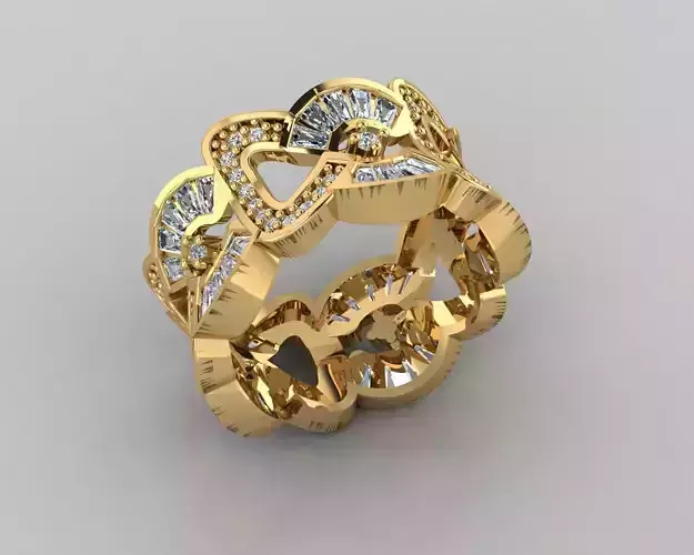 Wedding Baguette Diamond 3D Print Model 