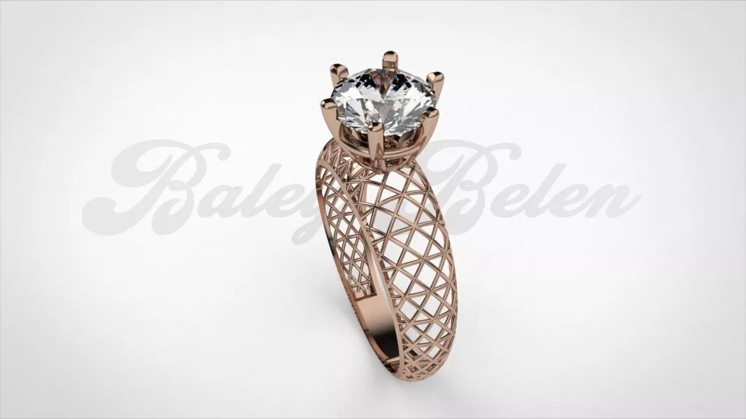 Woman ring diamond Size 20 S3 3D print model