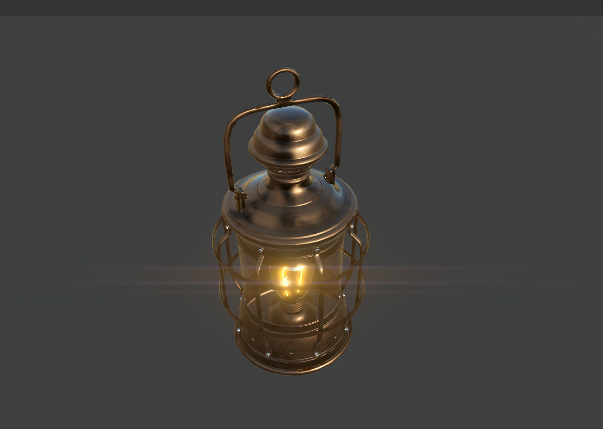 VINTAGE LANTERN - ANTIQUE BRONZE lamp Low-poly 3D model_2