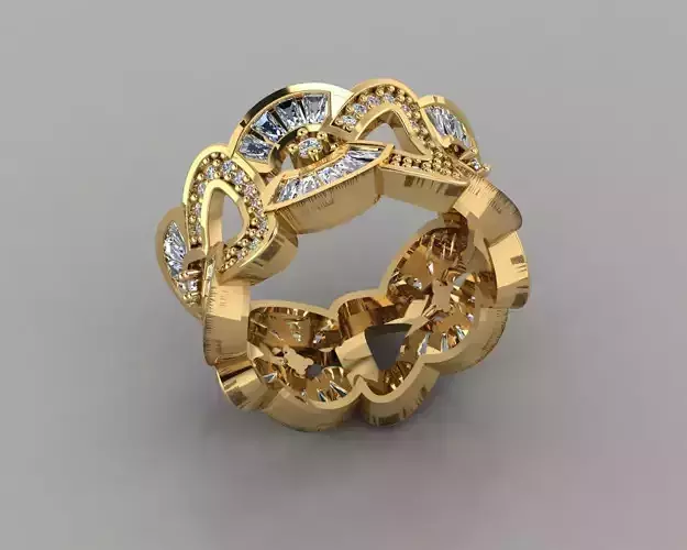 Wedding Baguette Diamond 3D Print Model 