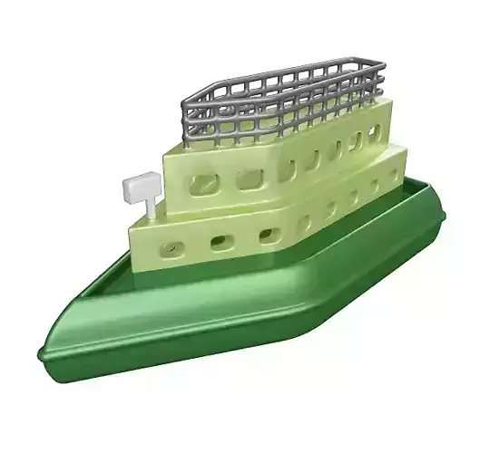 Classic Cartoon Ship Low-poly 3D model