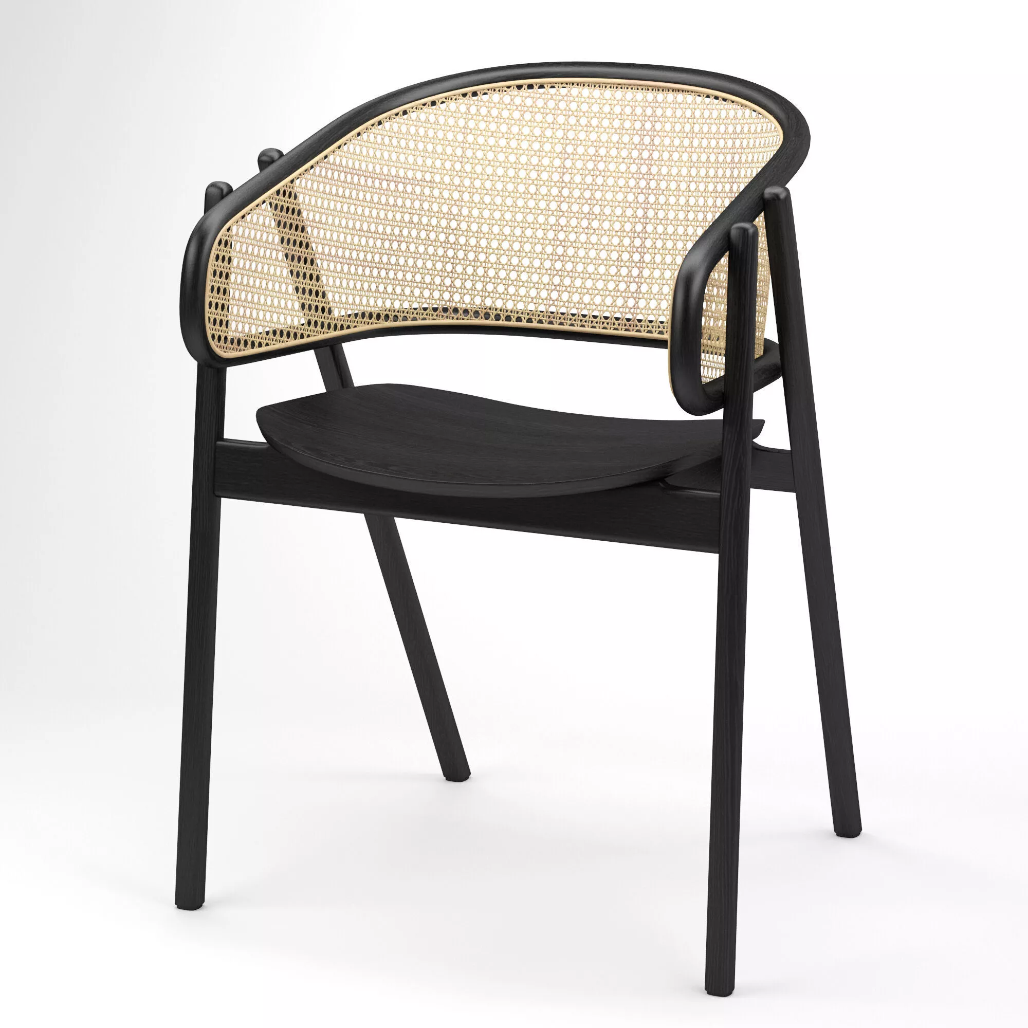 Cane Rattan Chair 3D model