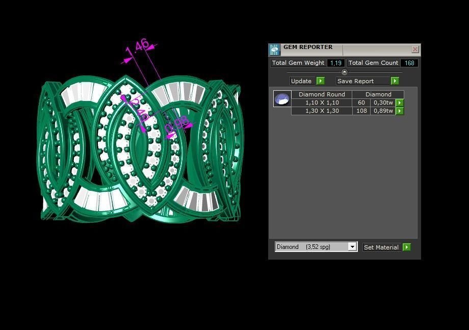 Wedding Baguette Diamond 3D Print Model  3D print model_3