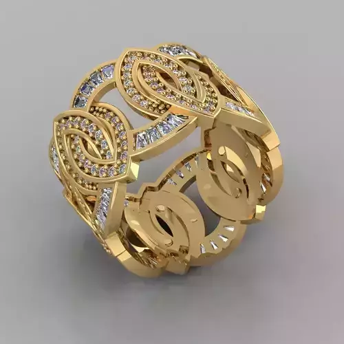 Wedding Baguette Diamond 3D Print Model 